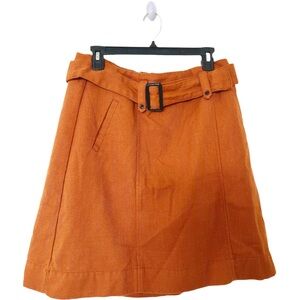 Merona Skirt Womens Size 12 Orange Wool Blend Lined Belted Knit